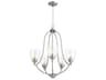 Quorum Barkley 5-Light Satin Nickel Glass Bell Chandelier