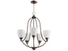Quorum Barkley 5-Light Oiled Bronze Glass Bell Chandelier