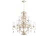 Quorum San Miguel 9-Light Persian White Crystal Glass Candelabra Cylinder Tiered Chandelier