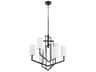 Quorum Bolivar 6-Light Matte Black Geometric Chandelier