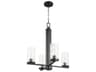 Quorum Steinway 4-Light Matte Black Glass Cylinder Chandelier