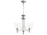 Quorum Rossington 3-Light Satin Nickel With Clear Seeded Glass Bell Chandelier