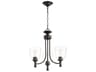 Quorum Rossington 3-Light Oiled Bronze With Clear Seeded Glass Bell Chandelier