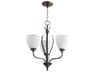 Quorum Jardin 3-Light Oiled Bronze Glass Bell Chandelier