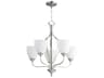 Quorum Jardin 5-Light Satin Nickel Glass Bell Chandelier