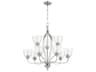 Quorum Jardin 9-Light Satin Nickel Bell Chandelier