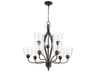 Quorum Jardin 9-Light Oiled Bronze With Clear Seeded Glass Bell Chandelier