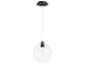 Quorum Numen 1-Light Noir Black Glass Globe Mini Pendant