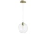 Quorum Numen 1-Light Aged Brass Glass Globe Mini Pendant