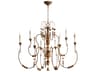 Quorum Salento 9-Light French Umber Gold Candelabra Tiered Chandelier