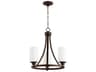 Quorum Lancaster 3-Light Oiled Bronze Glass Cylinder Chandelier