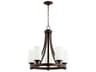 Quorum Lancaster 5-Light Oiled Bronze Glass Cylinder Chandelier