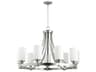 Quorum Lancaster 9-Light Satin Nickel Glass Cylinder Chandelier