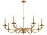 Quorum Chantelle 8-Light Brushed Brass Candelabra Chandelier