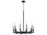 Quorum Harbin 10-Light Textured Black Candelabra Cylinder Chandelier