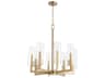 Quorum Harbin 8-Light Aged Brass Glass Candelabra Cylinder Chandelier
