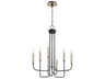 Quorum Hope 6-Light Noir With Aged Brass Black Candelabra Chandelier