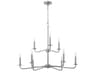 Quorum Rutherford 9-Light Satin Nickel Candelabra Tiered Chandelier