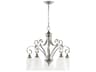 Quorum Bryant 5-Light Classic Nickel Glass Bell Chandelier
