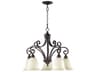 Quorum Bryant 5-Light Oiled Bronze Glass Bell Chandelier
