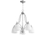 Quorum Barkley 5-Light Satin Nickel Glass Bell Chandelier