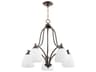 Quorum Barkley 5-Light Oiled Bronze Glass Bell Chandelier