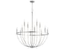 Quorum Tribute 12-Light Satin Nickel Glass Candelabra Chandelier