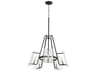 Quorum Tioga 5-Light Noir With Aged Brass Black Glass Candelabra Chandelier