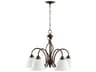 Quorum Spencer 5-Light Oiled Bronze With Satin Opal White Glass Bell Chandelier