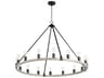 Quorum Paxton 16-Light6-Light Noir With Weathered Oak Black Round Chandelier