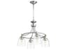 Quorum Rossington 4-Light Satin Nickel With Clear Seeded Glass Bell Chandelier
