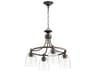 Quorum Rossington 4-Light Oiled Bronze With Clear Seeded Glass Bell Chandelier