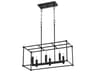 Quorum Olympus 6-Light Noir Black Linear Island Pendant