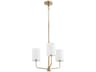 Quorum Harmony 3-Light Aged Brass White Cylinder Chandelier
