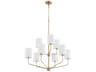 Quorum Harmony 9-Light Aged Brass Candelabra Cylinder Chandelier