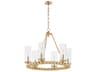 Quorum Lee Boulevard 6-Light Aged Brass Cylinder Chandelier