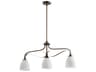 Quorum Jardin 3-Light Oiled Bronze Glass Bell Island Pendant