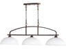 Quorum Reyes 3-Light Oiled Bronze Glass Bowl Island Pendant