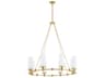 Quorum Lee Boulevard 8-Light Aged Brass Cylinder Chandelier