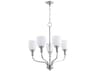 Quorum Richmond 5-Light Satin Nickel Glass Bell Chandelier