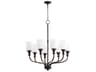 Quorum Richmond 8-Light Oiled Bronze Glass Bell Chandelier