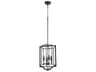 Quorum Marquee 4-Light Noir Black Candelabra Cylinder Chandelier
