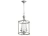 Quorum Rossington 3-Light Satin Nickel Candelabra Cylinder Chandelier
