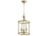 Quorum Rossington 3-Light Aged Brass Candelabra Cylinder Chandelier