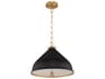 Quorum Bonnel 1-Light Matte Black Aged Brass Pendant