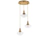 Quorum Stockport 3-Light Brushed Brass Bowl Tiered Pendant