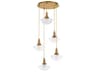 Quorum Stockport 5-Light Brushed Brass Bowl Tiered Pendant