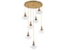 Quorum Stockport 7-Light Brushed Brass Bowl Tiered Pendant