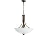 Quorum Reyes 4-Light Oiled Bronze Glass Bowl Pendant