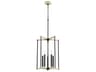 Quorum Silva 5-Light Noir With Weathered Oak Black Geometric Pendant
